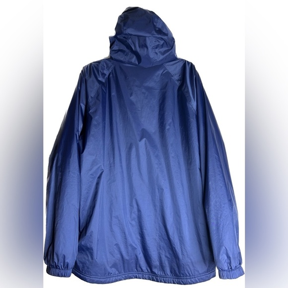 LL Bean Jacket Mens  Windbreaker Lined Navy Blue Full Zip Hood Rain Outdoor LT - Picture 7 of 8